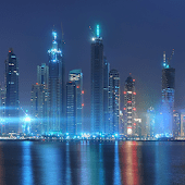 icono Dubai en la noche Fondo