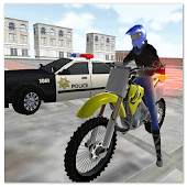 icono estrella de carreras de motocross-juego de policia