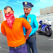 icono Policía de EE. UU. Moto Bike Gángster Crimen